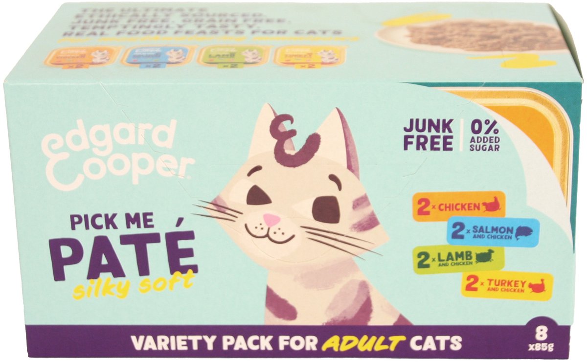 Edgard & Cooper Multipack Paté - Kattenvoer - Kip - Zalm - 0,008 kg