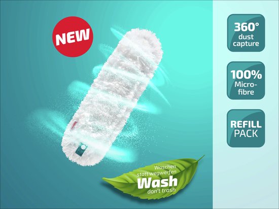 Recharge pour plumeau Leifheit Superduster XL - microfibre - 56 cm - lavable 50 fois