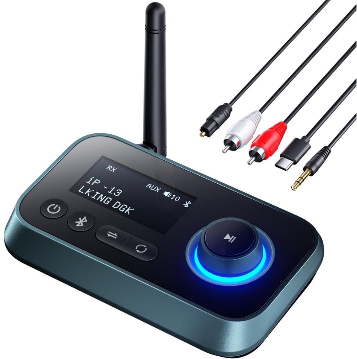 CLGP® Bluetooth Receiver Aux - Ontvanger - Carkit - Zwart en Blauw