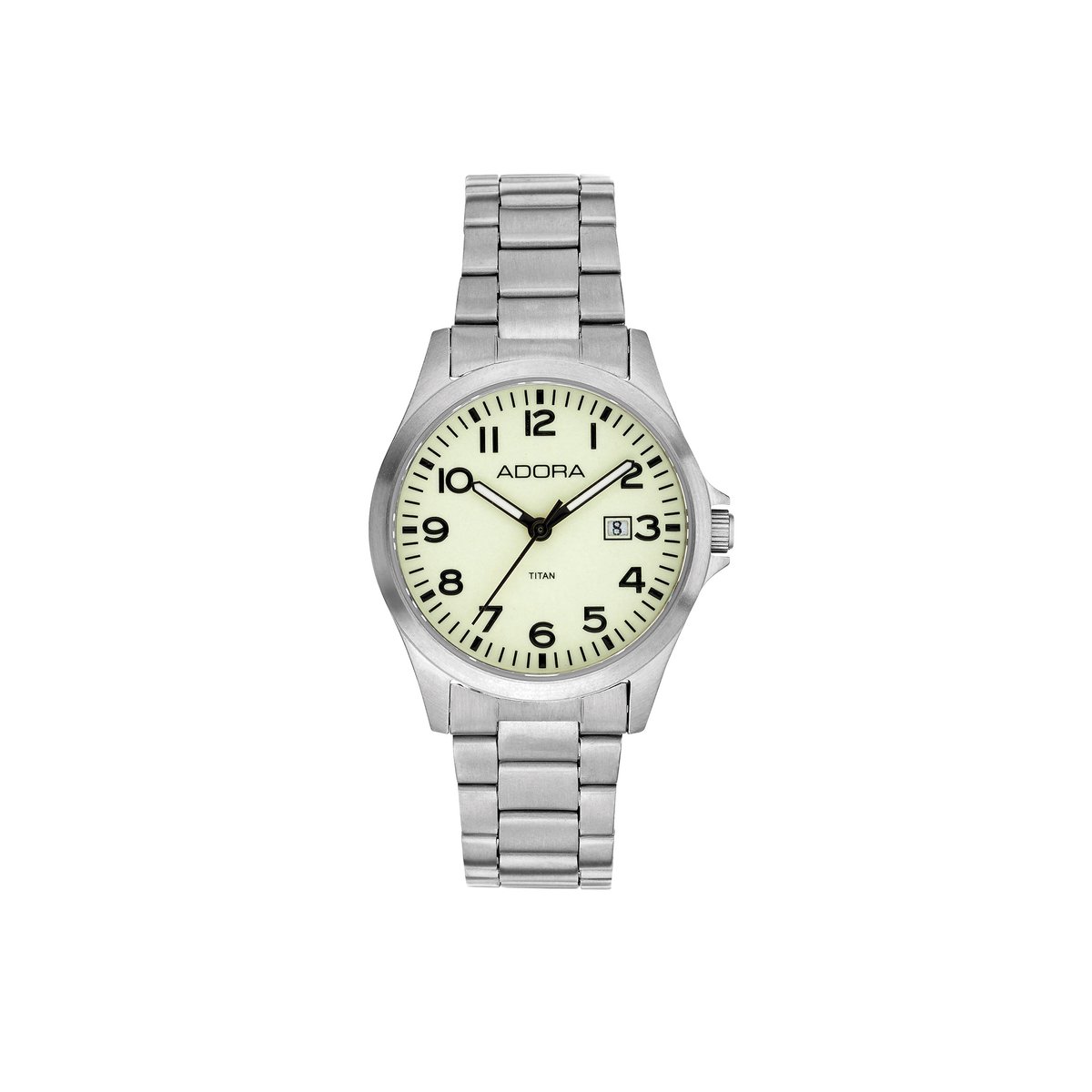 Adora Dameshorloge AB6676 - 31 mm - Titanium - Lichtgevende Wijzerplaat - Zilver - Datumweergave