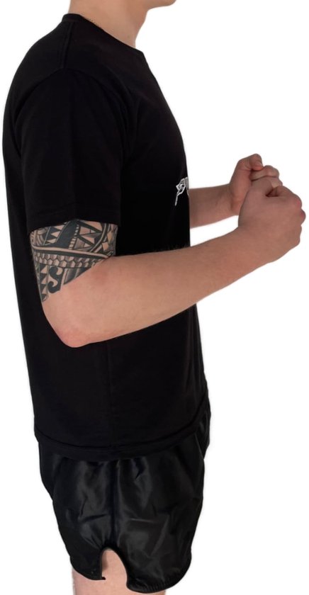 PunchR™ Logo's Sportswear T-Shirt Katoen Zwart Wit - XL
