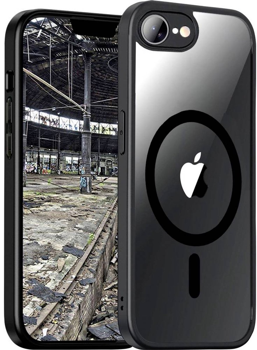 JT Berlin Pankow Hybrid MagSafe Backcover Apple iPhone 16e Zwart, Transparant Inductieve lading, MagSafe compatible, St