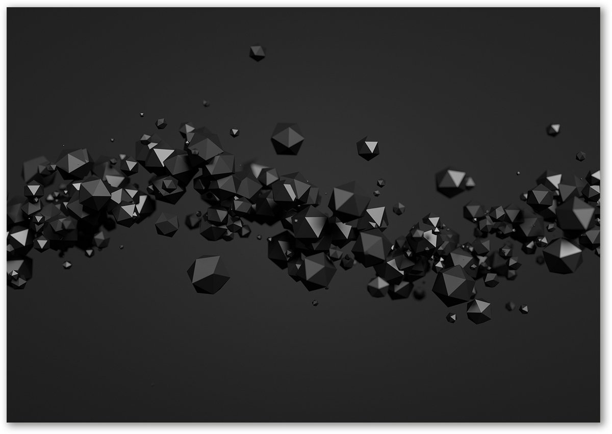 Tulup Glasschilderij - Foto In Glas 3D-Abstractie - 100 cm x 70 cm - Schwarz Glas Schilderij - Foto Glas - Klassieke Glasafbeeldingen - Glas Foto - Glasdecoratie voor de Hal