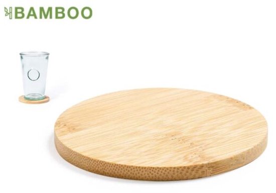 10 sous-verres en bambou - 85 mm - beaux sous-verres - sous-verres en verre - ronds - bois - Bois de Bamboe