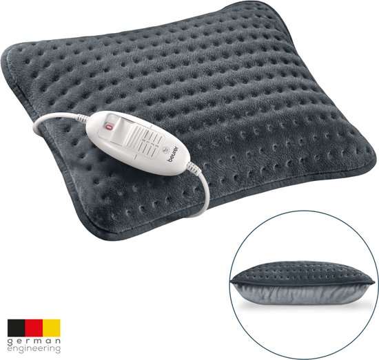 Beurer HK 48 Warmtekussen - Stijlvol, Zacht & Omkeerbaar - Snel warm, 3 Temperaturen en Automatische Uitschakeling - Cosy, Wasbare Hoes - Huiselijke Warmte voor Weinig cent p/u