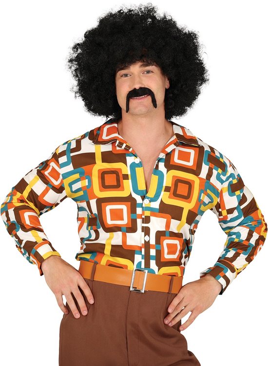 Chemise Années 70 Homme Widmann - Style Disco Flower Power Pour Fêtes Et Carnaval
