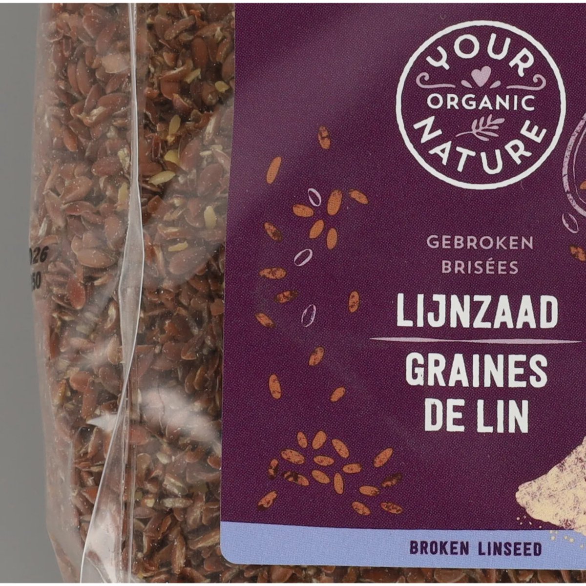 Your Organic Nature - Gebroken Lijnzaad Bio - 3 x 400 gr - Voordeelverpakking