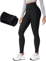Allecto Plus - Thermische Gevoerde Legging 28 Inch voor Dames - Warme Winterbroek voor Workout en Wandelen - Hoge Taille Yoga Broek Zwarte Legging met Fleecevoering