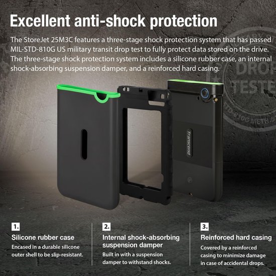 RFWR® 4TB Externe Harde Schijf - 2,5 Inch USB 3.1 Gen 1 met Militaire Bescherming van Merkloos — afbeelding 2