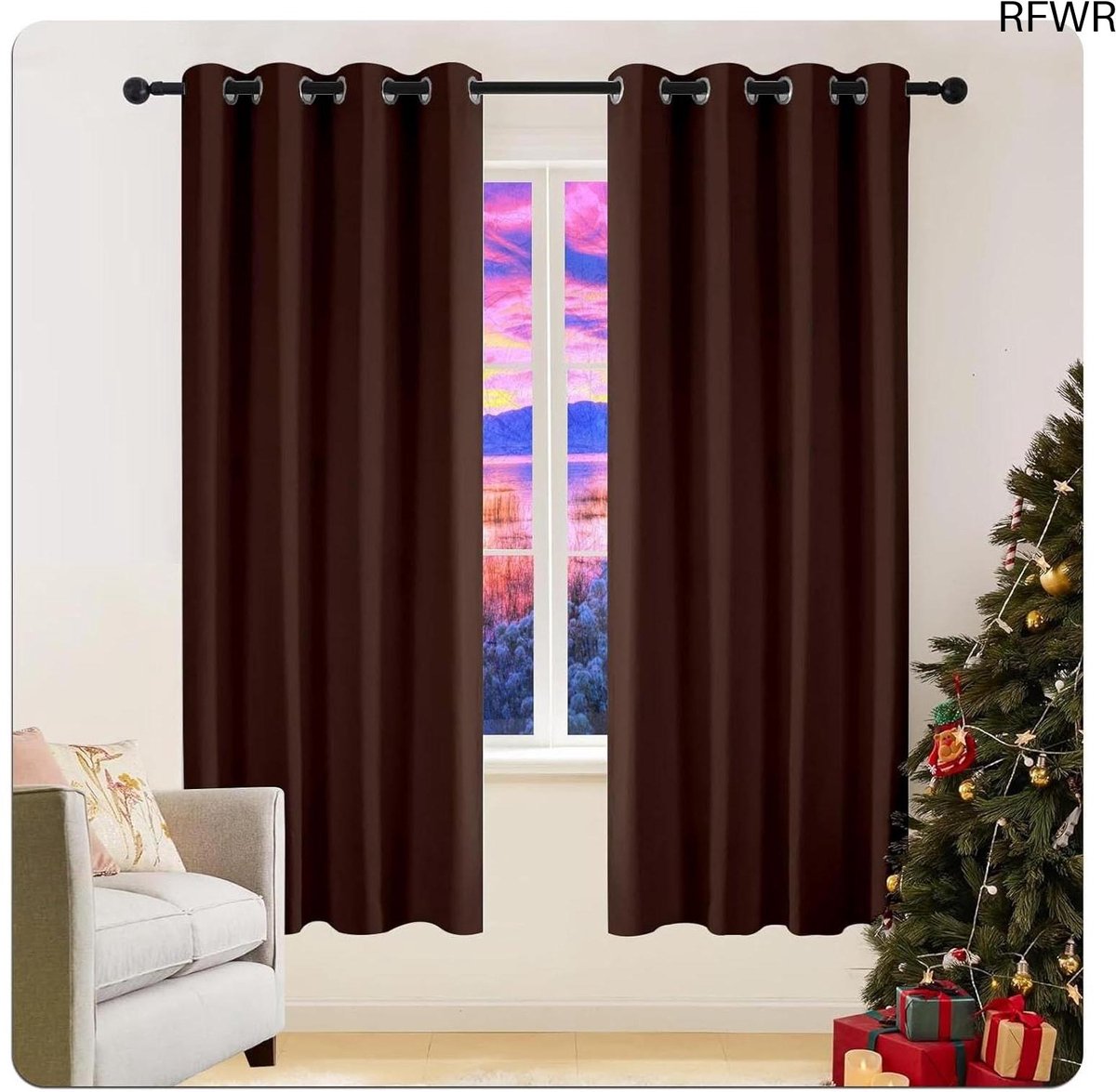 RFWR® Verduisterende Gordijnen 270 x 70 cm - Plooiband, Isolerend en Geluidsreducerend voor Slaapkamer en Woonkamer