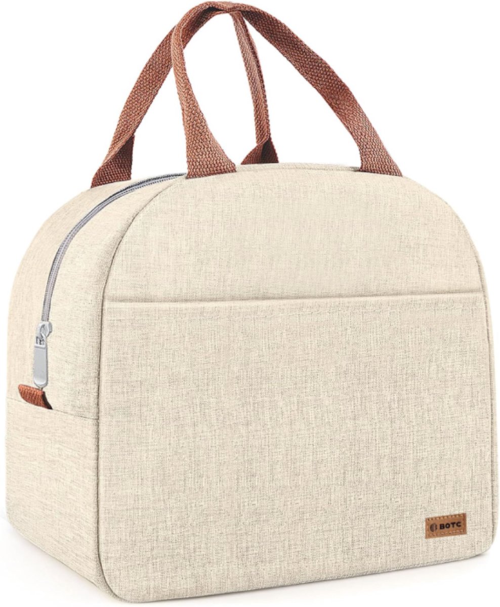 BOTC Koeltas - Lunchtas - 7 liter - Koeltasje - Geïsoleerde Koeltas - 25x21x14cm - Beige