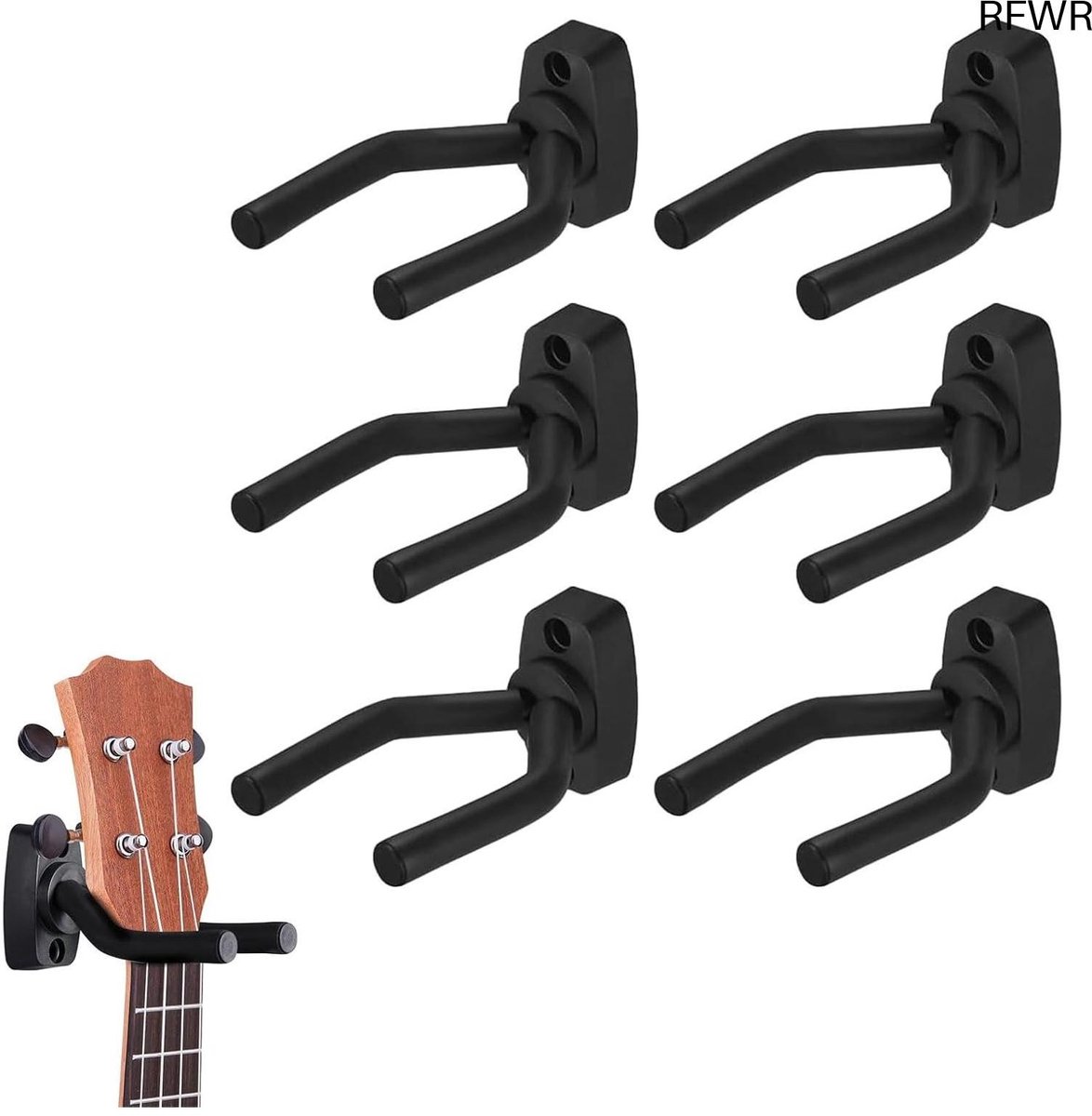 RFWR® 6 stuks wandhaken voor gitaar en andere muziekinstrumenten