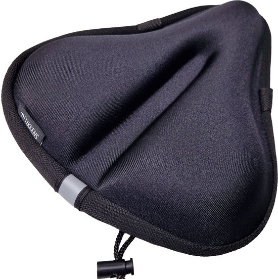 TIKKENS Housse de selle Gel 3D avec housse de pluie - Fente - Housse de selle de vélo - Housse de selle - Silicone - Pad - Vélo - Coussin de siège - Housse de selle de vélo - Selle - Housse - Zwart