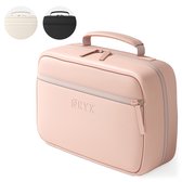 ONYX Toilettas Roze - Make Up Tasje - Cosmetica Organizer - Slimme Indeling - Make-Up Spiegel - Hangbaar - Dames en Heren - Maat: M