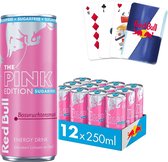 Red Bull The Pink Edition Wildberry - Suikervrije Energiedrank - Sugarfree Energy Drink - 12x250 ml (3000ml) + Red Bull Kaartspel