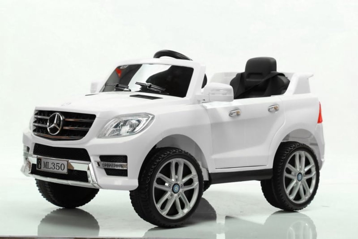 Mercedes ML350 Wit - 1 persoons - Incl leder zitje en bluetooth - Softstart | Elektrische kinderauto - Inclusief afstandsbediening - Gratis verzending - KiddoCars