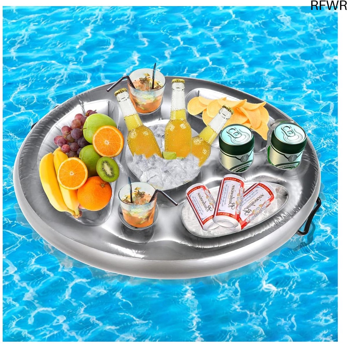 RFWR® Drijvende Bekerhouder voor Zwembad - 2-in-1 Snack- en Drankhouder met Grote Capaciteit - 70 x 50 cm - Perfect voor Pool Parties, Strand en Themafeesten
