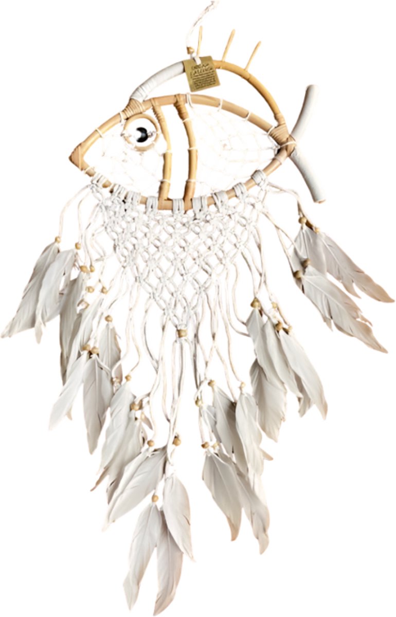 Fish macrame/rotan35x28cm