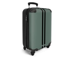 NoBoringSuitcases.com® - Handbagage koffer lichtgewicht - Reiskoffer trolley - Groen met dubbele strepen - Reis rolkoffer met wieltjes - Carry on reistrolley op wielen - Luggage suitcase - 55x40x20 en 55x35x25 - Bagage 55 cm