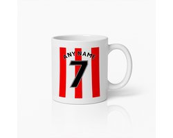 Sunderland AFC Gepersonaliseerde Voetbalshirt Mok | Keramische Beker met Eigen Naam & Nummer | Ideaal Cadeau voor Black Cats Fans 330ml