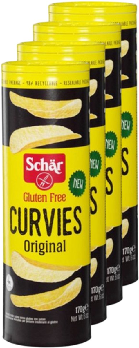 Schär | Glutenvrij | Chips Naturel | 4 stuks | 4 x 170 g