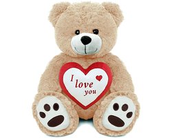 Pluche Knuffel Beer Barry 100cm met Rood Hart
