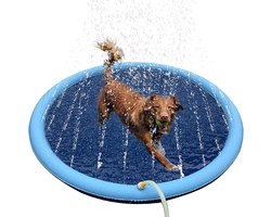 Hondenzwembad Ø 100cm - Opvouwbaar - Watersproeier speelgoed - Afkoeling hond - afkoelen - zwembad - Anti slip - Hondendouche - Bad - Water - Fontein