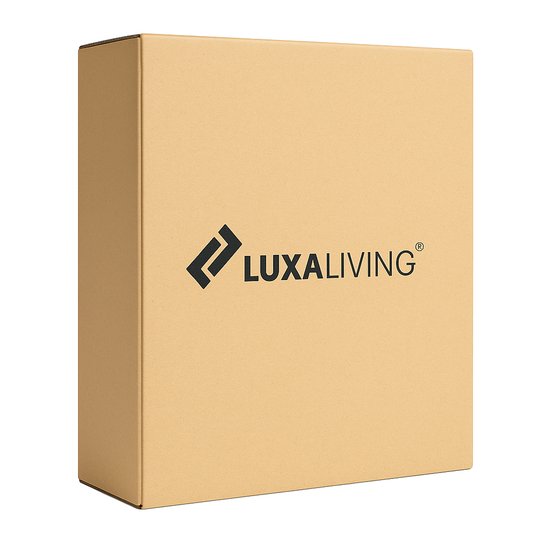 Bruine kartonnen verpakking met het Luxaliving logo.