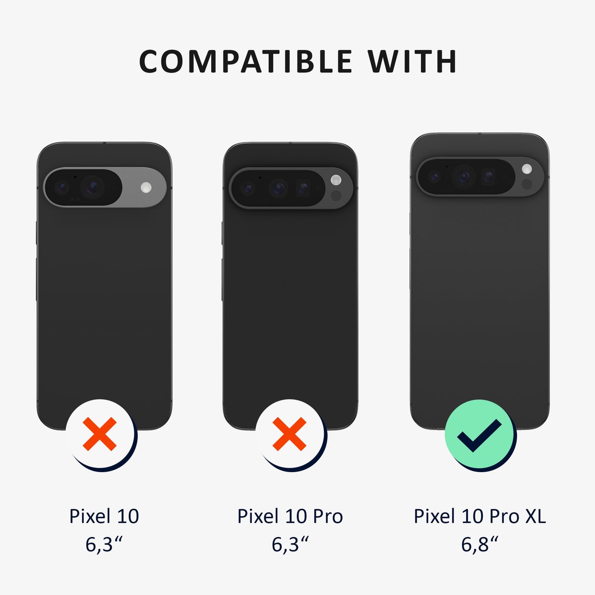 kalibri telefoonhoesje geschikt voor Google Pixel 10 Pro XL hoesje - Smartphone case met 2x screenprotectors - Mobiele telefoon cover in transparant