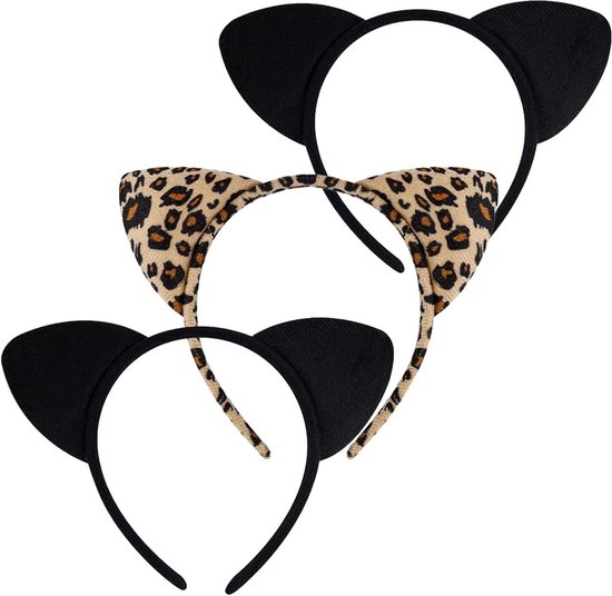 Zwarte Kattenoren Haarband Dames