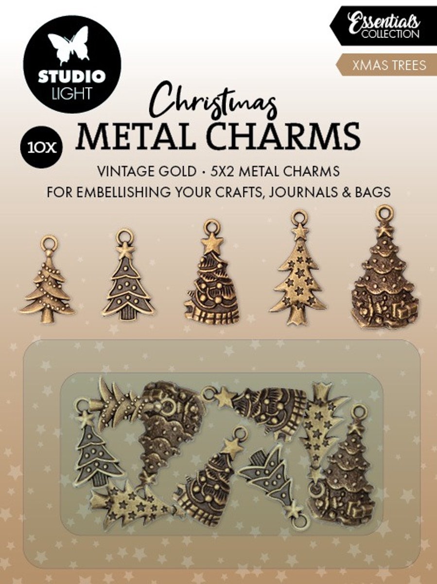Metal charms Christmas trees - Essentials nr. 07