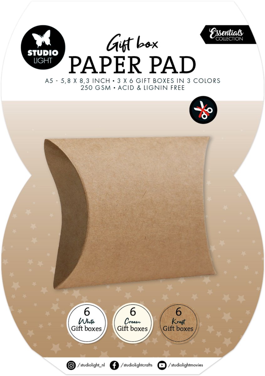Giftbox paper pad Pillowbox - Essentials nr. 353