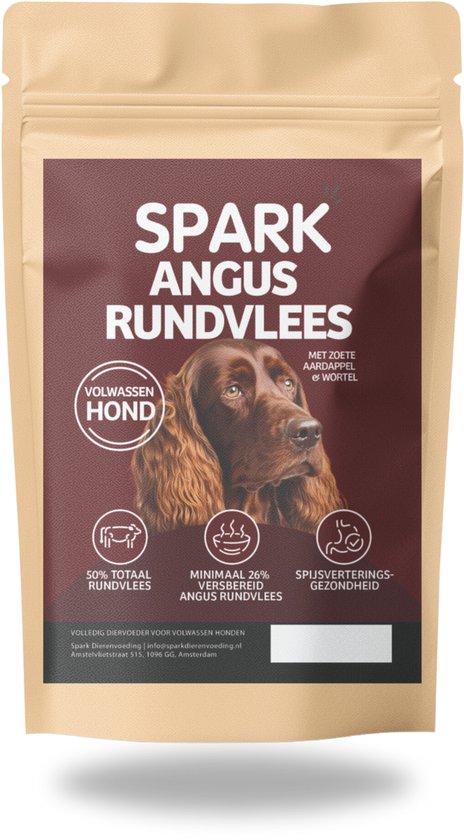 Spark - Volwassen Hondenbrokken - Angus Rundvlees met Zoete Aardappel & Wortel -...