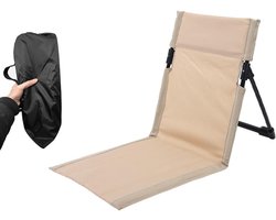 Opvouwbare stoel - Campingstoel - Met rugleuning - Gevoerde zitting - Geschikt voor kamperen, picknicken, wandelen, strand - Beige