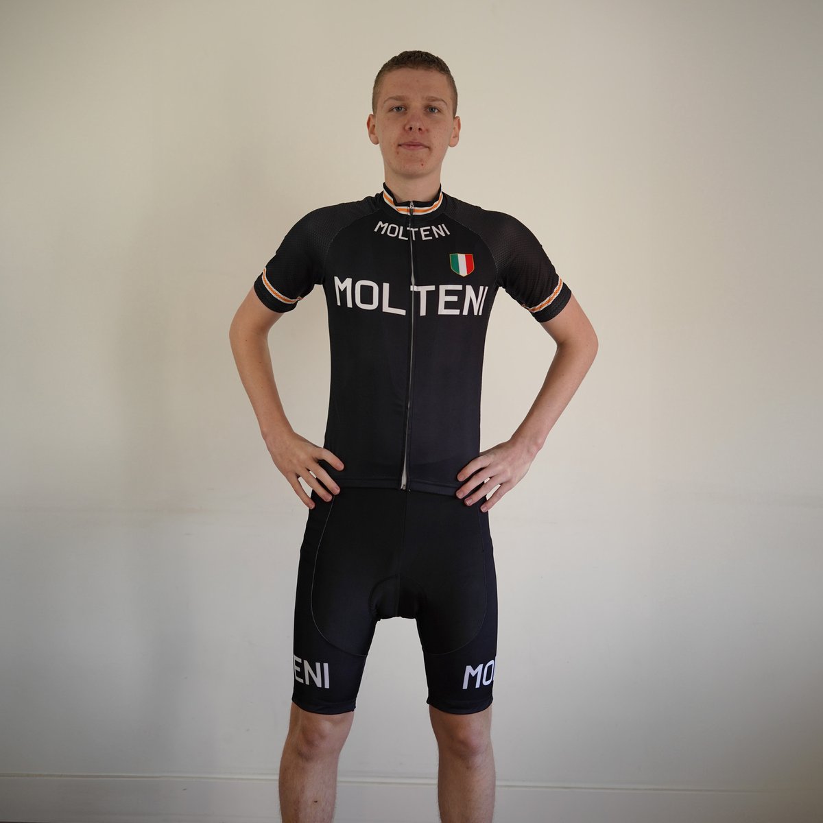 Molteni zwart - wielershirt - koerstrui - retro - vintage - maat M