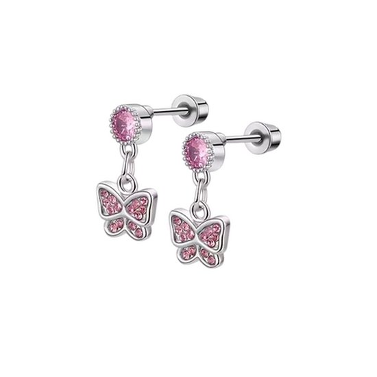 Boucles d'oreilles pendantes hypoallergéniques Kinder - Papillon