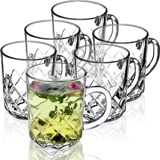 Bundel] Cocktailglazen, Waterglazen - Elements, set van 6, blauwgrijs