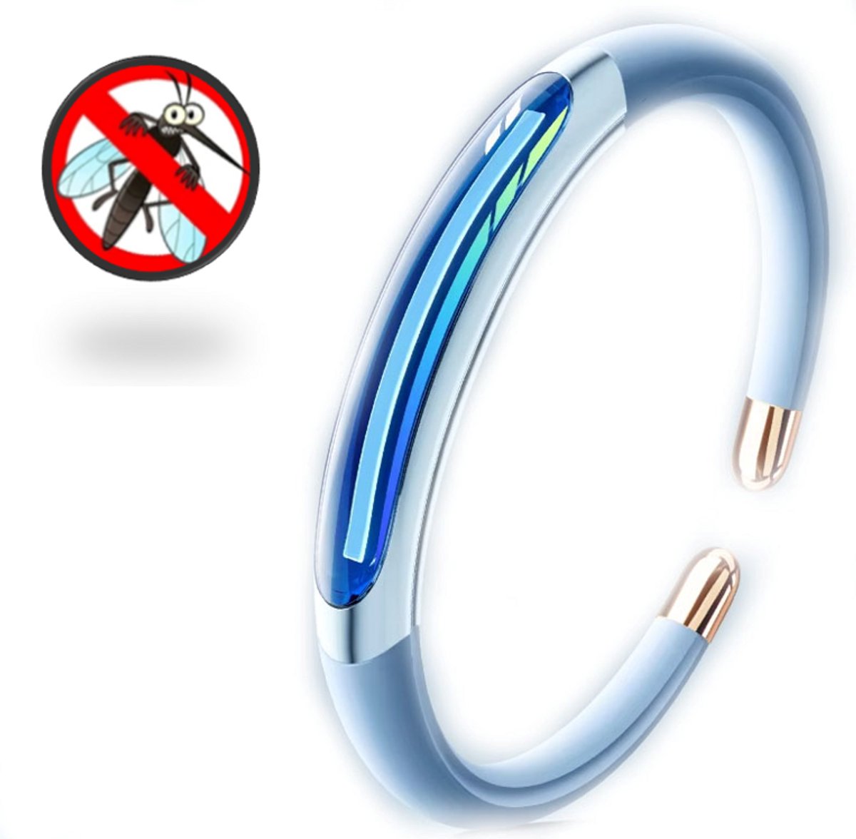 Anti-Muggen Armband met Essentiële Olie – Draagbare Muggenwerende Polsband Zonder DEET | Voor Kinderen & Volwassenen – Outdoor Muggenbeschermer, Insectenwerend, Tegen Steekmuggen- Blauw