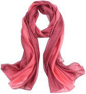 Zijde Blend Sjaal - Sjaal Dames - Lange Dames Sjaal - Rosé