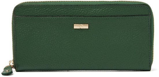 Portefeuille de Luxe en cuir pour femme avec RFID | Zip Around de la fermeture éclair, 8 poches pour cartes, poches fendues et poche pour pièces de monnaie. | Sac à main élégant et fonctionnel pour femme Menthe - 110182 Vert