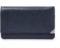 Ruime Leren Dames Portemonnee met RFID Bescherming | Stijlvolle Dames Portemonnee Overslag | Portefeuille Dames van echt leer combineert functionaliteit met elegantie | 15105