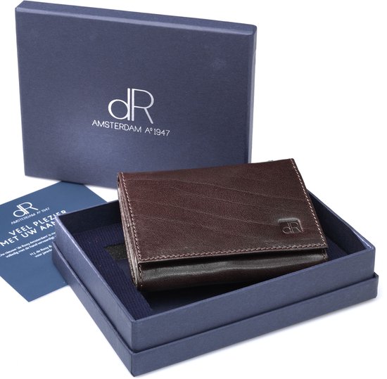 Herenportemonnee leer van dR Amsterdam | Portefeuille met kijkvenster, 2 briefgeldvakken & 2 muntgeldvakken | Ideale beurs voor heren | Prachtige leren billfold | RFID | Perfect als cadeau voor mannen | 2231