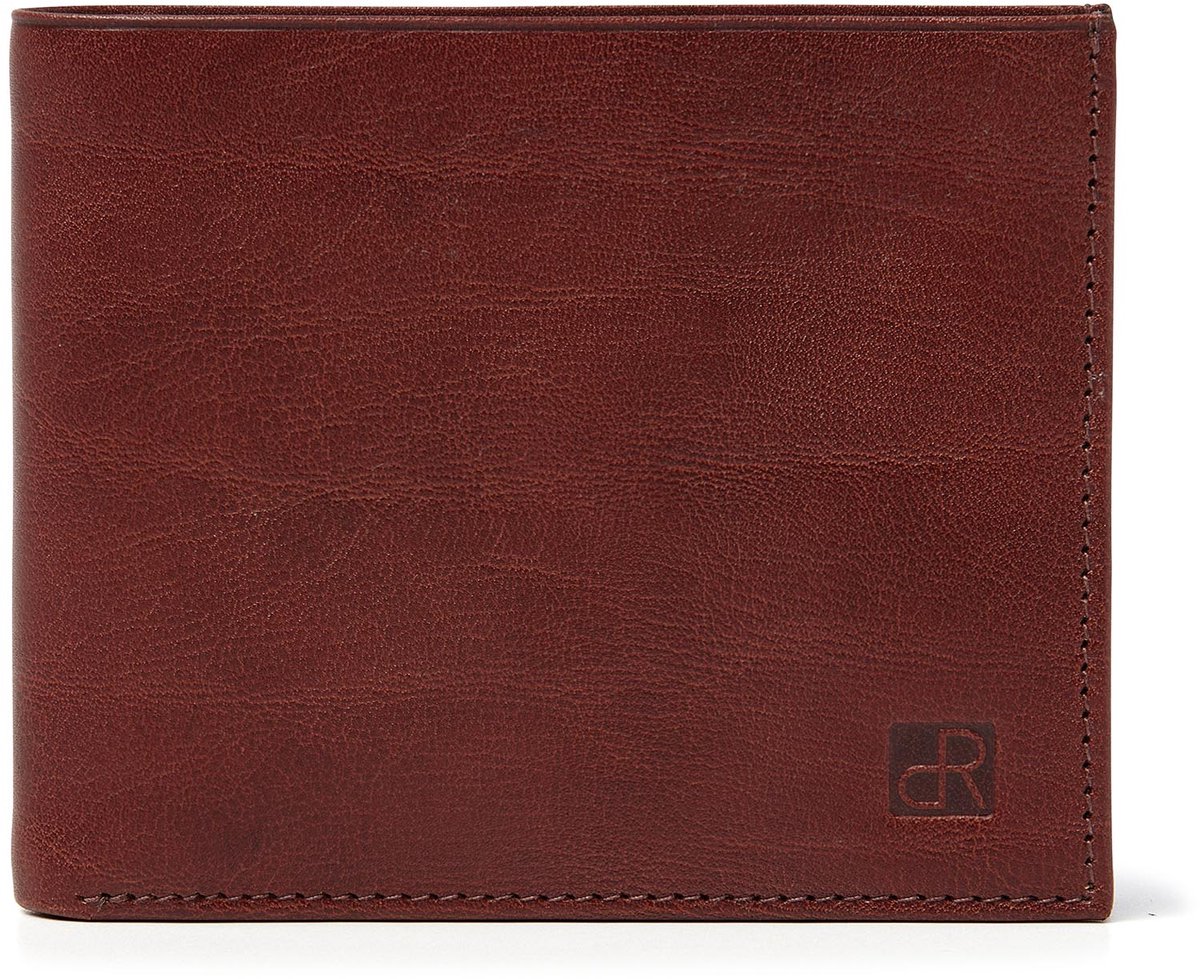 Compacte leren heren portemonnee | Kleine billfold met 4 creditcardvakken, briefgeldvakken en muntgeldvak | Stoere en functionele pasjeshouder voor mannen | RFID-bescherming | 2581