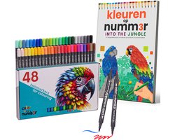 Kleuren op Nummer voor Volwassenen | Into The Jungle | Inclusief Bijpassende Stiften | Kleurboek voor Volwassenen Dieren | Kleuren op Numm3r | Color by Number | Kleuren Volwassenen | Twinmarkers