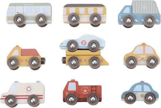 Ensemble de véhicules en bois Little Dutch FSC