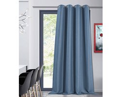 Home Style Bruno Kant-en-Klaar Gordijn Marineblauw | 135x260 cm | Verduisterend | Met Ringen | 100% Polyester 320 g/m² | Per Stuk