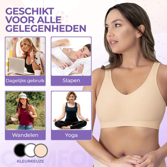 DOBREVA BH Vrouwen Zonder Riemen Push Up T Shirt Bras Gewatteerde Bustier Zachte Naadloze Blush Beige 75AA