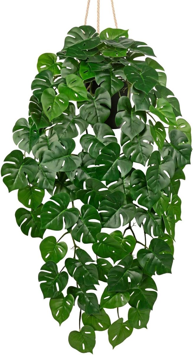 JGS Premium - Monstera kunstplant in pot 20 cm - Kunstplanten als echte planten - Decoratieve planten voor tafel - Badkamerdecoratie - Woonkamerdecoratie