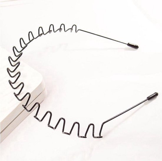 Knaak Wave Sport Diadeem - Sport Haarband - Metaal - Zwart - 41 cm - 1 stuk