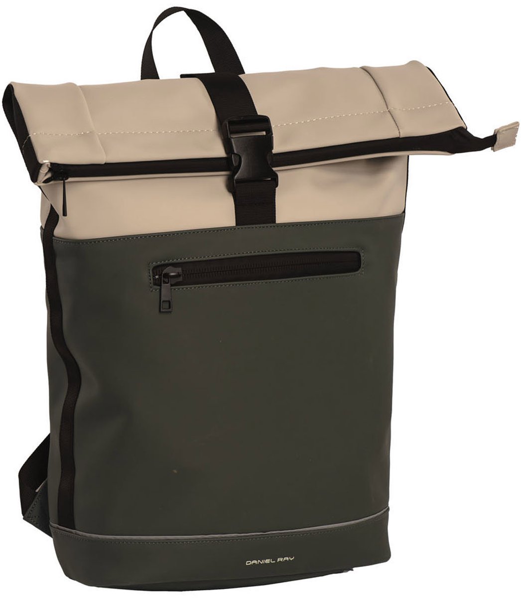 Daniel Ray Rockhampton Rolltop Laptop Rugzak Waterproof - 15,6 inch - Mosgroen / Kaki